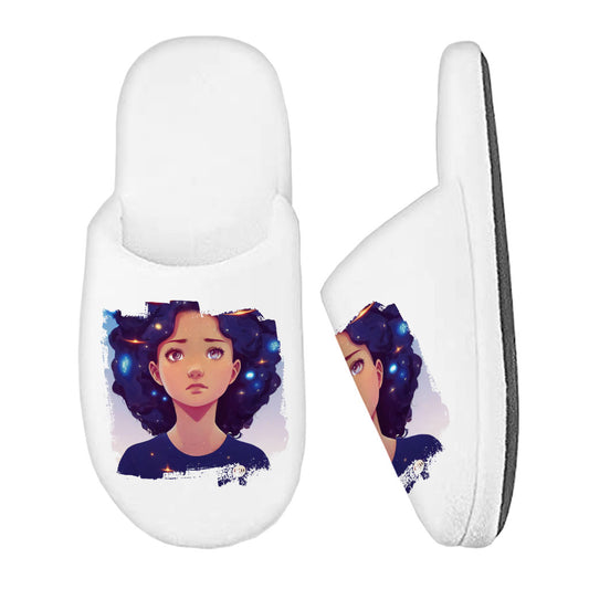 Space Girl Memory Foam Slippers – Cute Slippers – Cartoon Slippers