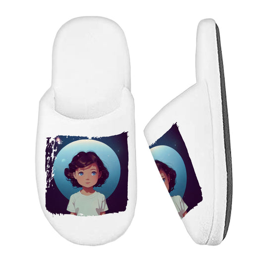 Cute Asian Girl Memory Foam Slippers – Galaxy Slippers – Printed Slippers