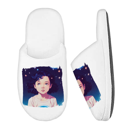 Cute Girl Memory Foam Slippers – Galactic Slippers – Graphic Slippers