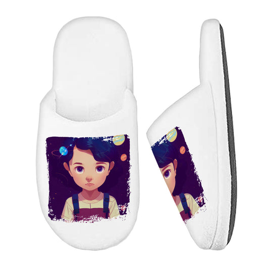 Cute Anime Girl Memory Foam Slippers – Space Slippers – Colorful Slippers