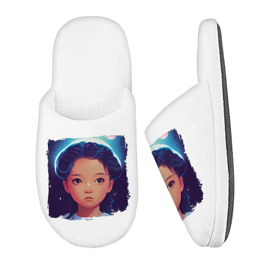 Cartoon Girl Art Memory Foam Slippers – Kawaii Slippers – Graphic Slippers