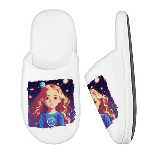 Galaxy Themed Memory Foam Slippers – Space Girl Slippers – Fantasy Slippers