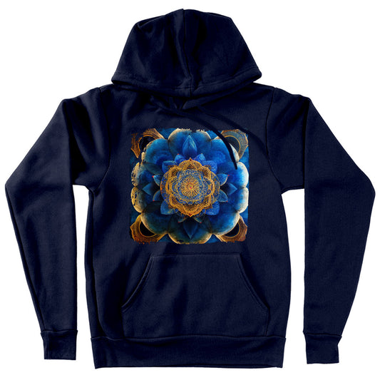 Mandala Design Hooded Sweatshirt – Lotus Flower Hoodie – Artwork Hoodie
