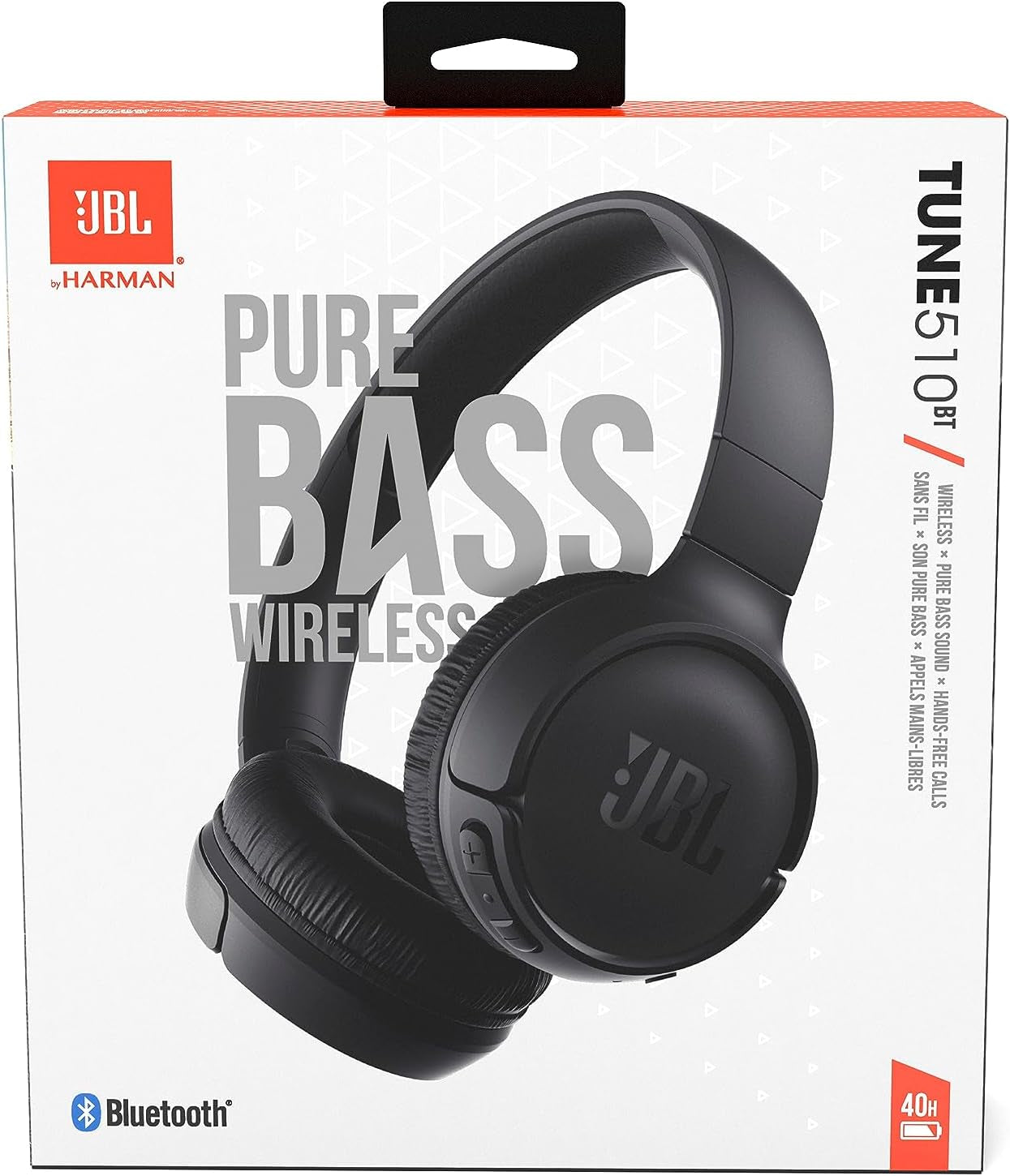 Tune 510BT: Wireless On-Ear Headphones with Purebass Sound - Black